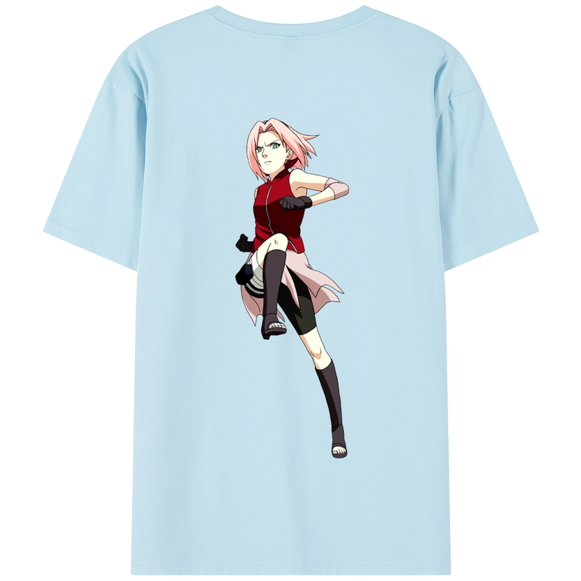 （画像用） NARUTO -ナルト- 春野サクラ Haruno Sakura 綿100％半袖Tシャツ（背面プリント）